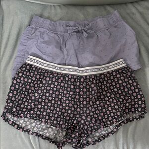 Victoria's Secret Black Floral Sleep Shorts with Gap Lavender Lounge Shorts